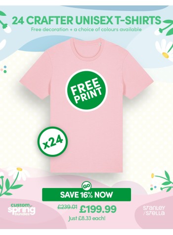 Bundle: 24 x Crafter Unisex T-Shirt with Free Printing