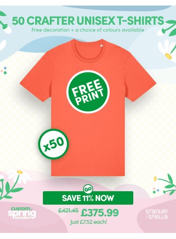 Bundle: 50 x Crafter Unisex T-shirt with Free Printing
