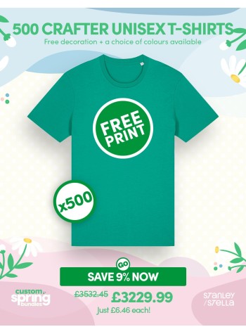 Bundle: 500 x Crafter Unisex T-Shirt with Free Printing