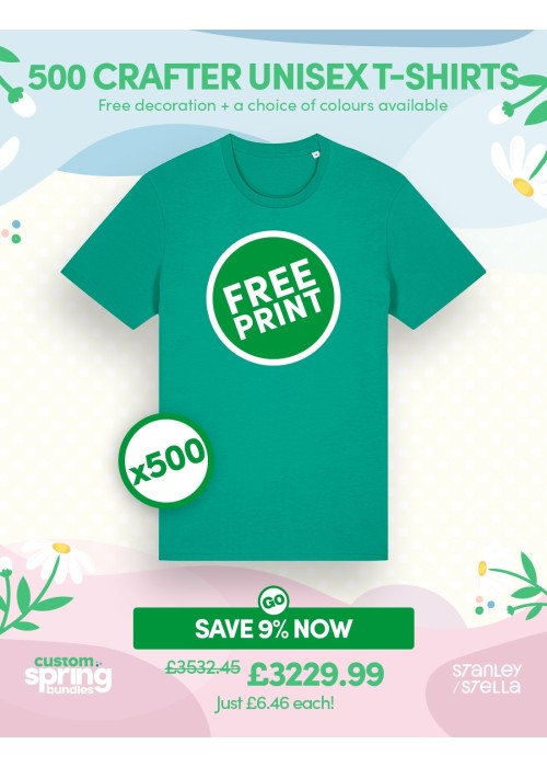 Bundle: 500 x Crafter Unisex T-Shirt with Free...