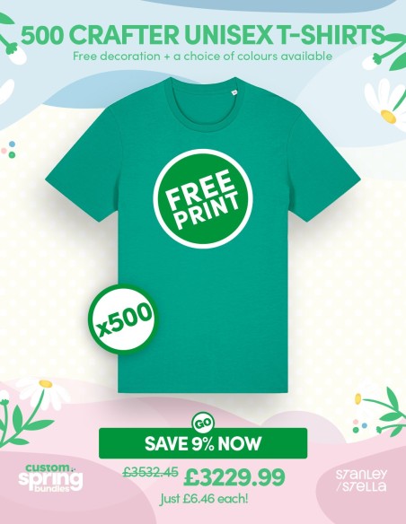 Bundle: 500 x Crafter Unisex T-Shirt with Free Printing