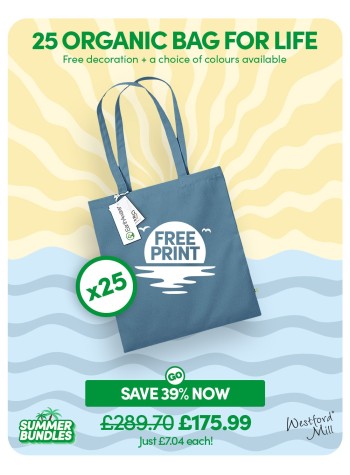 Organic Cotton Shopper Bags | 25 Bag Bundle