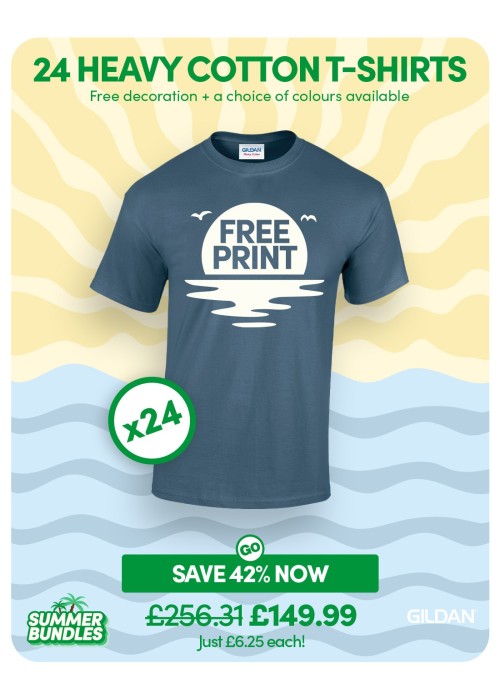 Bundle: 24 Heavy Cotton T-Shirts with Free...