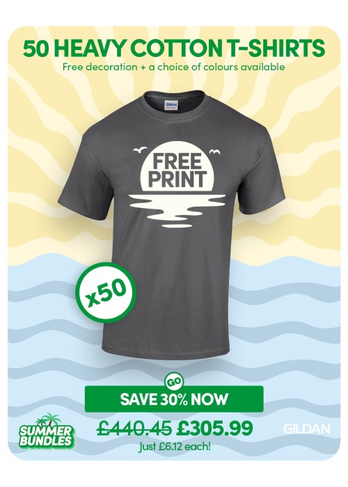 Bundle: 50 Heavy Cotton T-Shirts with Free...
