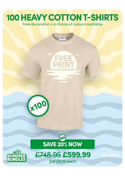 Bundle: 100 Heavy Cotton T-Shirts with Free...