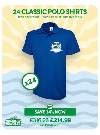 Bundle: 24 Classic Polo Shirts with Free Logo