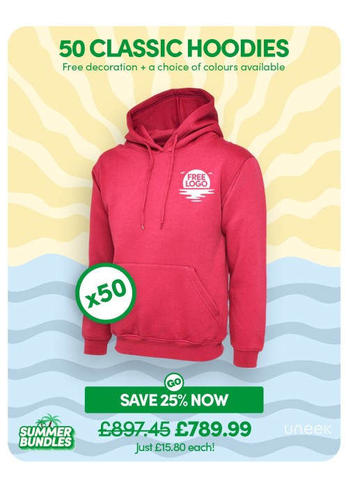 Bundle: 50 Classic Hoodies with Free Logo