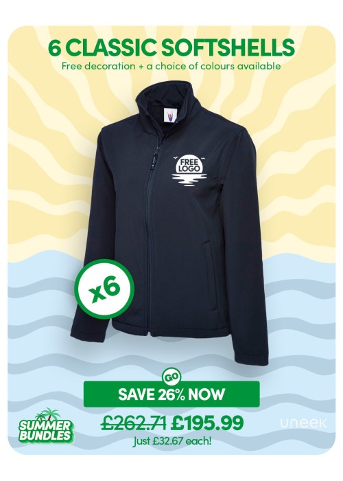 Bundle: 6 Classic Softshell Jackets with Free Logo