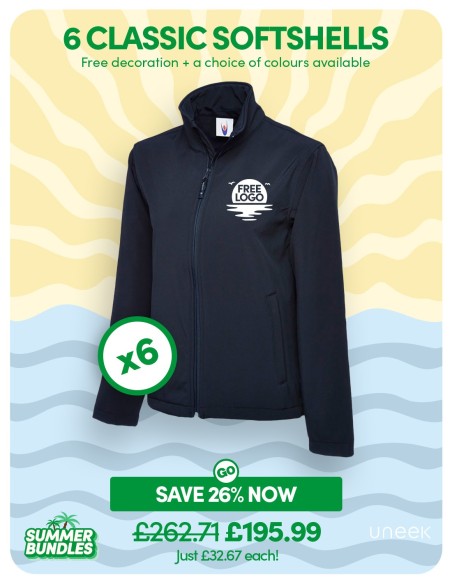 Bundle: 6 Classic Softshell Jackets with Free Logo