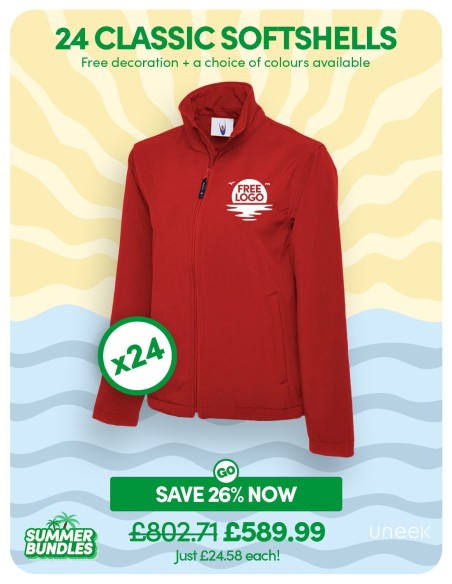 Bundle: 24 Classic Softshell Jackets with Free Logo