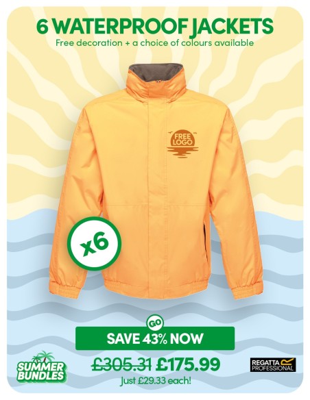 Bundle: 6 Regatta Professional Waterproof Jackets with Free Logo