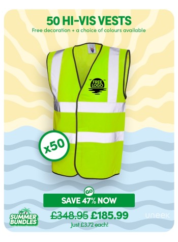50 of our best selling Hi-Vis Waistcoats with FREE LOGO PRINTING and FREE DELIVERY