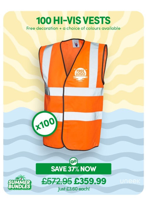 Bundle: 100 Hi-Vis Vests with Free Logo