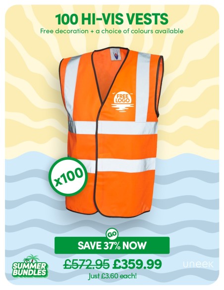 Bundle: 100 Hi-Vis Vests with Free Logo