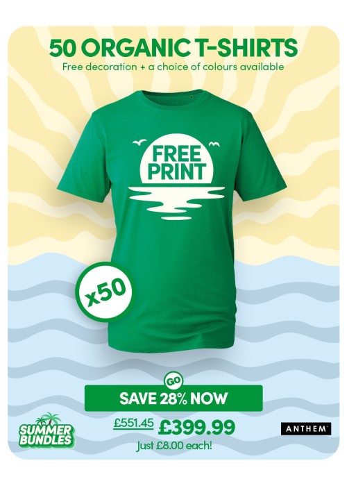 Bundle: 50 Anthem Organic T-Shirts with Free...