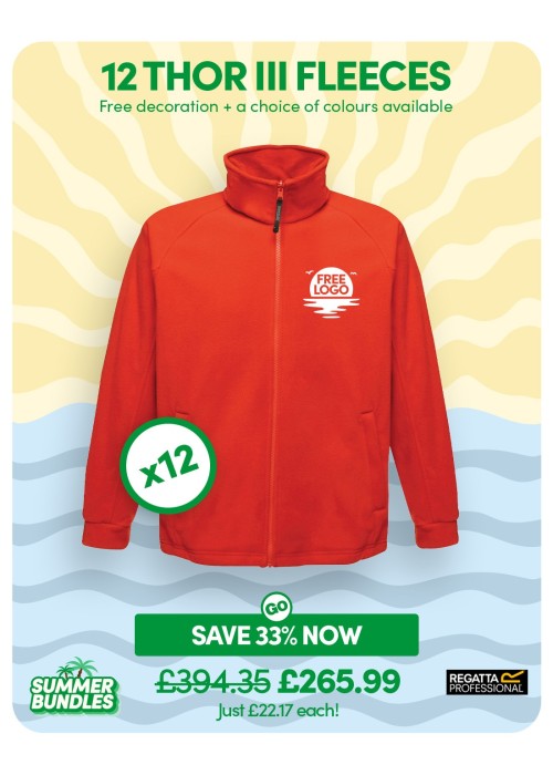 Bundle: 12 Regatta Thor III Fleeces with Free Logo