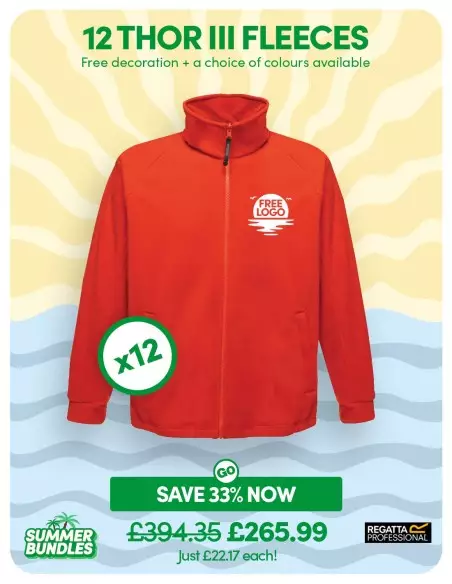 Bundle: 12 Regatta Thor III Fleeces with Free Logo