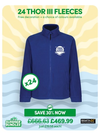 24 of our best selling Regatta Fleeces with FREE EMBROIDERED LOGO and FREE DELIVERY included.