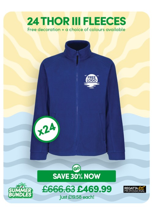 Bundle: 24 Regatta Thor III Fleeces with Free Logo