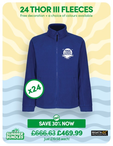 Bundle: 24 Regatta Thor III Fleeces with Free Logo