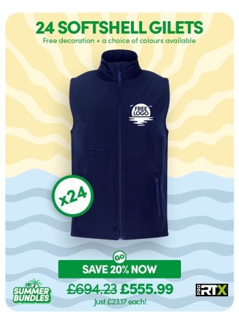 Bundle: 24 ProRTX 2-Layer Softshell Gilets with Free Logo