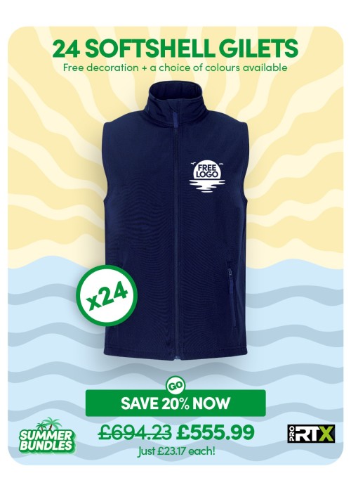 Bundle: 24 ProRTX 2-Layer Softshell Gilets with...