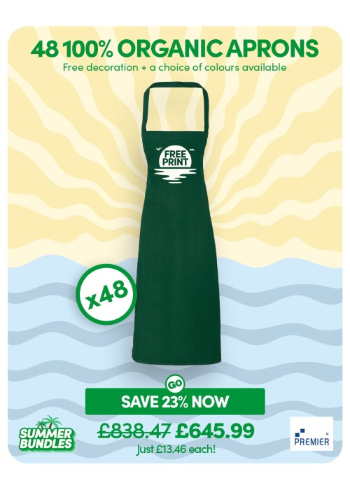 Bundle: 48 x 100% Organic Cotton Aprons with...