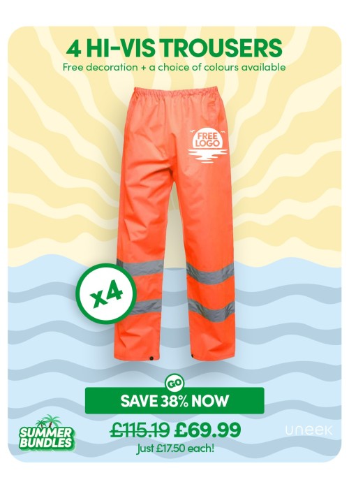 Bundle: 4 x Hi-Vis Trousers with FREE Logo