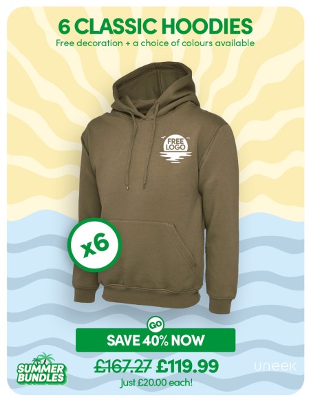 Bundle: 6 Classic Hoodies with Free Logo
