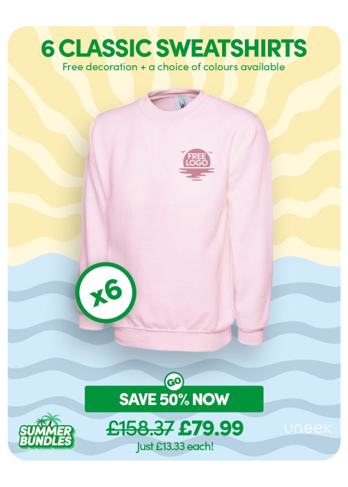 Bundle: 6 Classic Sweatshirts with Free Logo