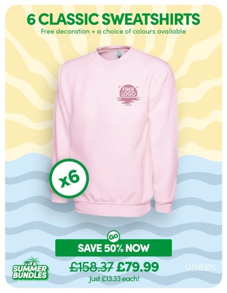 Bundle: 6 Classic Sweatshirts with Free Logo