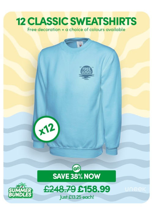 Bundle: 12 Classic Sweatshirts with Free Logo