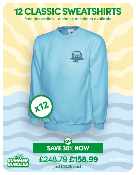 Bundle: 12 Classic Sweatshirts with Free Logo