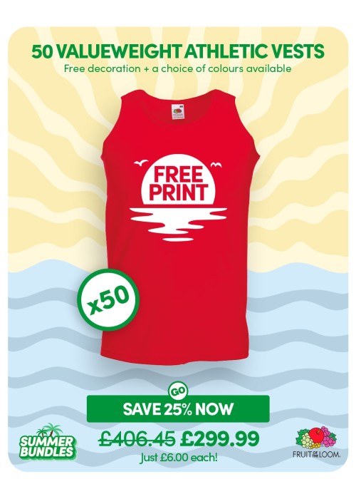 Bundle: 50 x Valueweight Athletic Vests with...