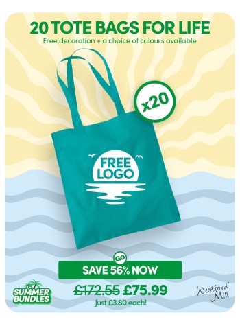 A bundle containing 20 x Tote Bag For Life with FREE PRINTING included.