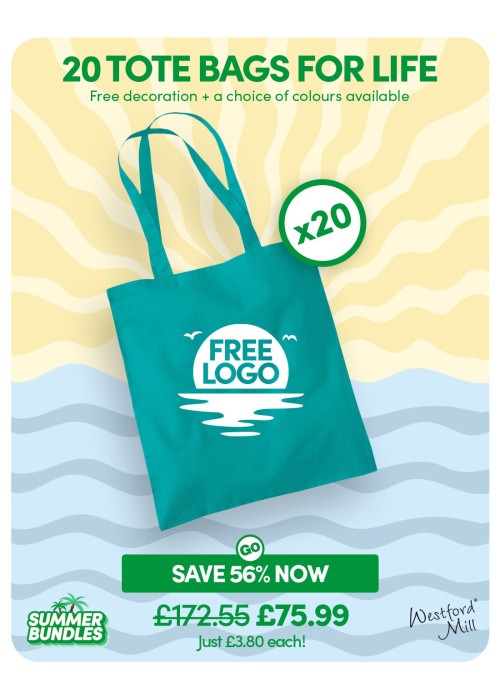 Bundle: 20 x Tote Bag For Life with Free Printing