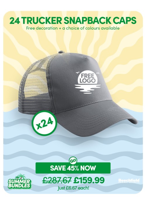 Bundle: 24 x Snapback Trucker Baseball Cap with...