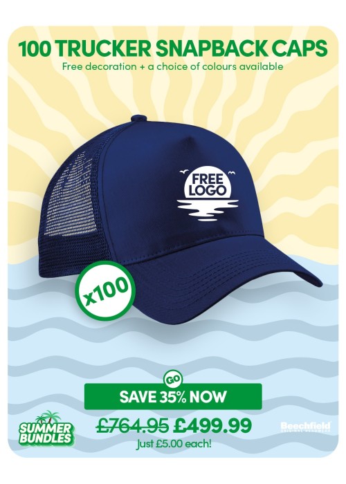Bundle: 100 x Snapback Trucker Baseball Cap...