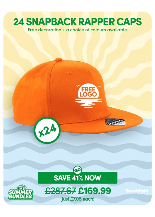Bundle: 24 x 5-Panel Snapback Rapper Cap with...
