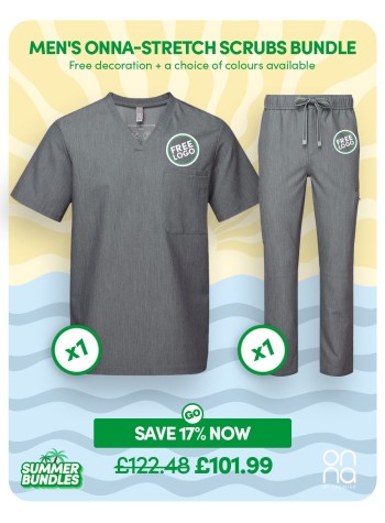 Introducing the Men's Onna-stretch Scrubs Bundle, the ultimate uniform for the modern-day professional!