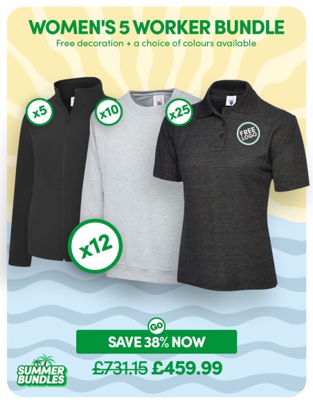 Women's 5 Worker Bundle with Free Logos
