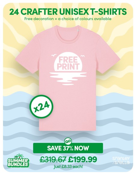 Bundle: 24 x Crafter Unisex T-Shirt with Free Printing