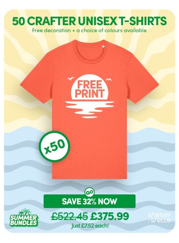 Bundle: 50 x Crafter Unisex T-shirt with Free Printing
