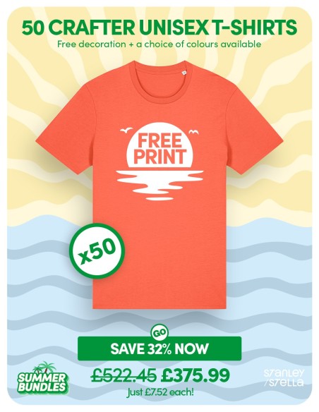 Bundle: 50 x Crafter Unisex T-Shirt with Free Printing