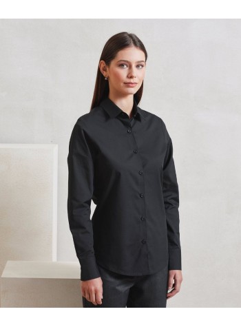 Premier Women’s Long Sleeve ‘Recyclight’ Poplin Shirt