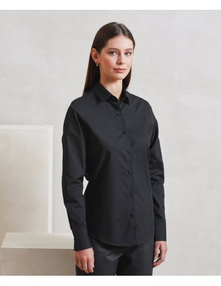 Premier Women’s Long Sleeve ‘Recyclight’ Poplin Shirt