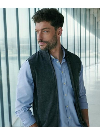 Henbury Sleeveless Zip-Through Jumper