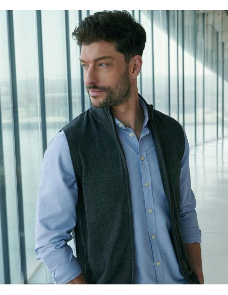 Henbury Sleeveless Zip-Through Jumper