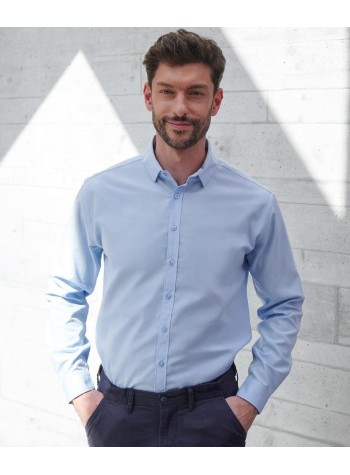 Henbury Long Sleeve ‘Cotton-Feel’ Coolplus® Shirt