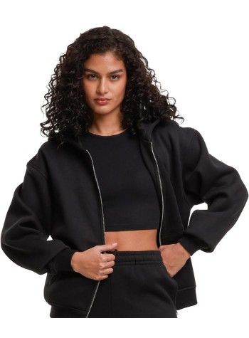 Build Your Brand Women’s loose-fit zip hoodie